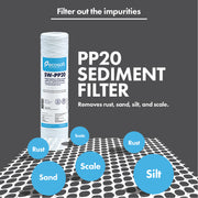 Ecosoft PP String-Wound Sediment (Stage 1) Replacement Filter 2.5"× 10" 20-Micron