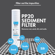 Ecosoft PP String-Wound Sediment (Stage 1) Replacement Filter 4.5"× 20" 20-Micron
